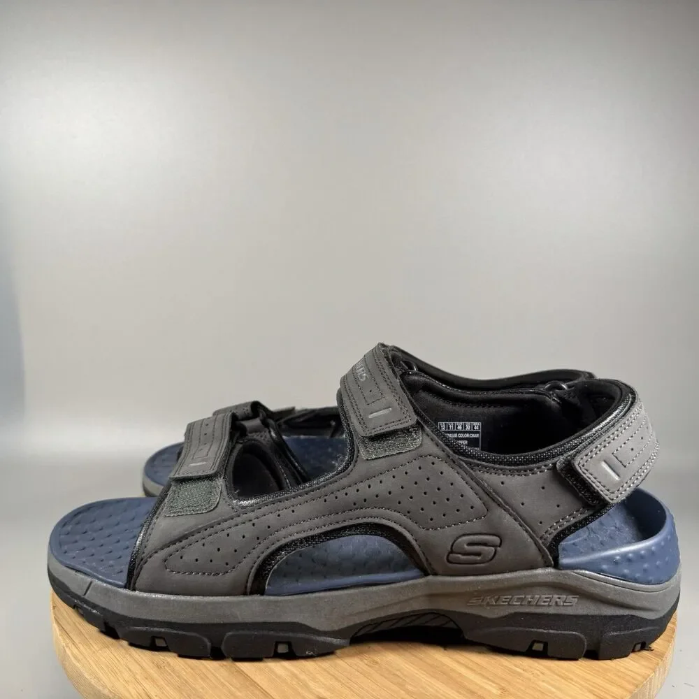 S‎ Skechers Men's Relaxed Fit Tresmen Garo Sandals Grey Navy Size 12